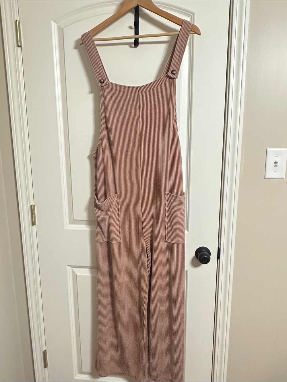 Corduroy Wide-Leg Jumpsuit in Dusty Rose Sz XL - Picture 2 of 9